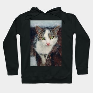 Cat portrait painting Hoodie